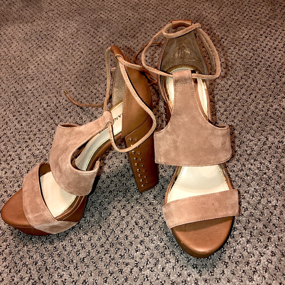 Gianni Bini lace up studded heels